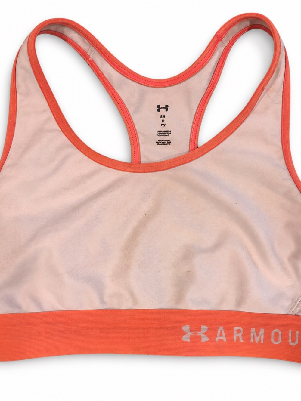 Under Armour Pink Sports Bra with Coral Band